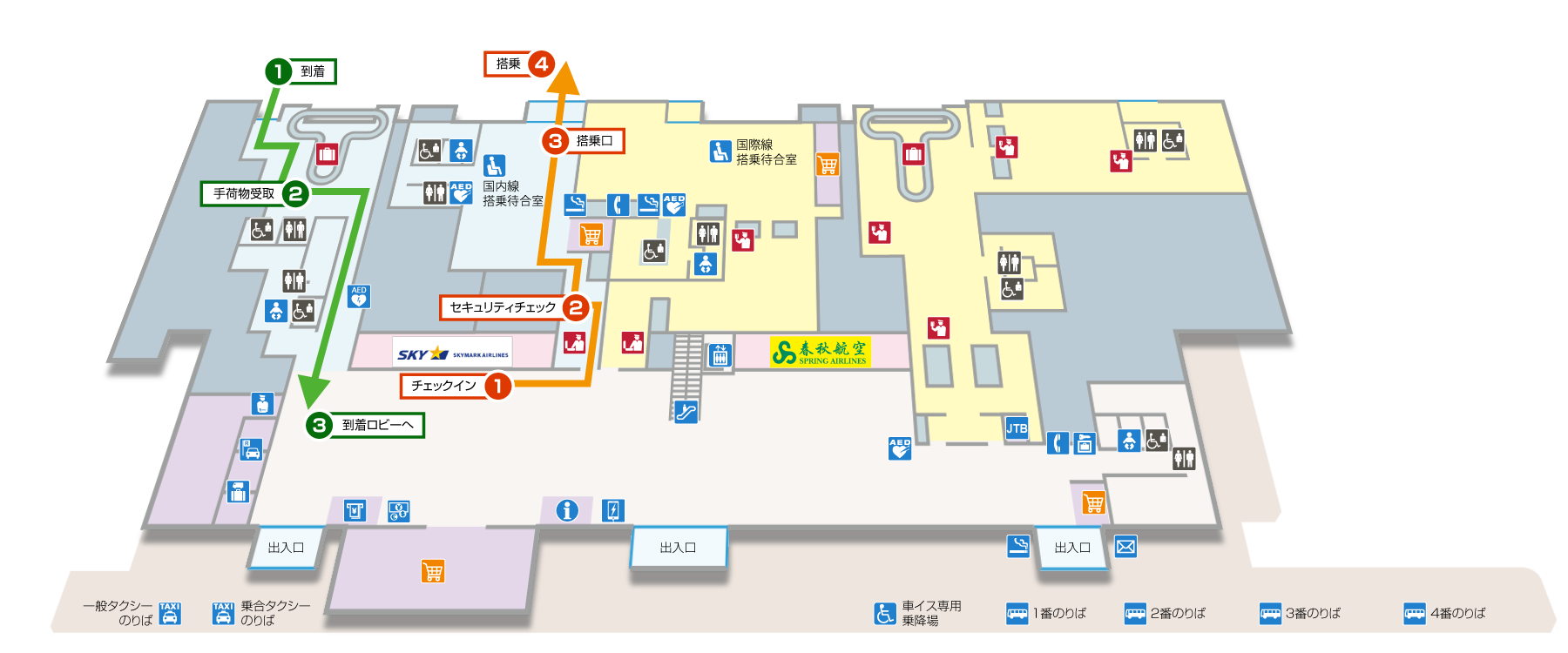 国内線 搭乗・到着の手続案内