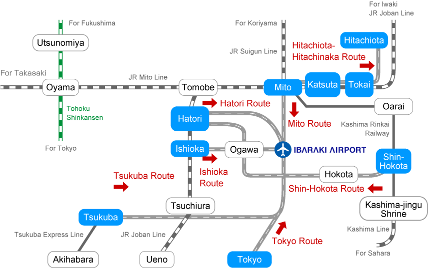 電車・バスアクセスマップ(英語)