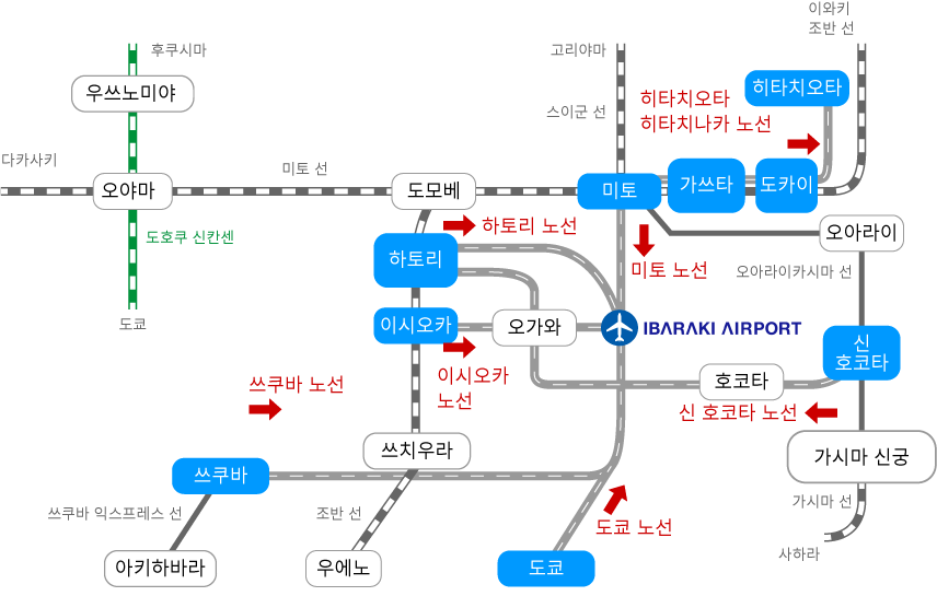 電車・バスアクセスマップ(韓国語)